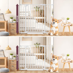 Cideny dual-lock safety gate enables one-handed passage for busy caregivers.