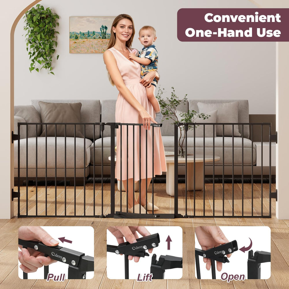Cideny hardware-mounted gate securely anchors to wall