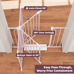 Cideny pressure-mounted gate showing wall-protective pads during installation.