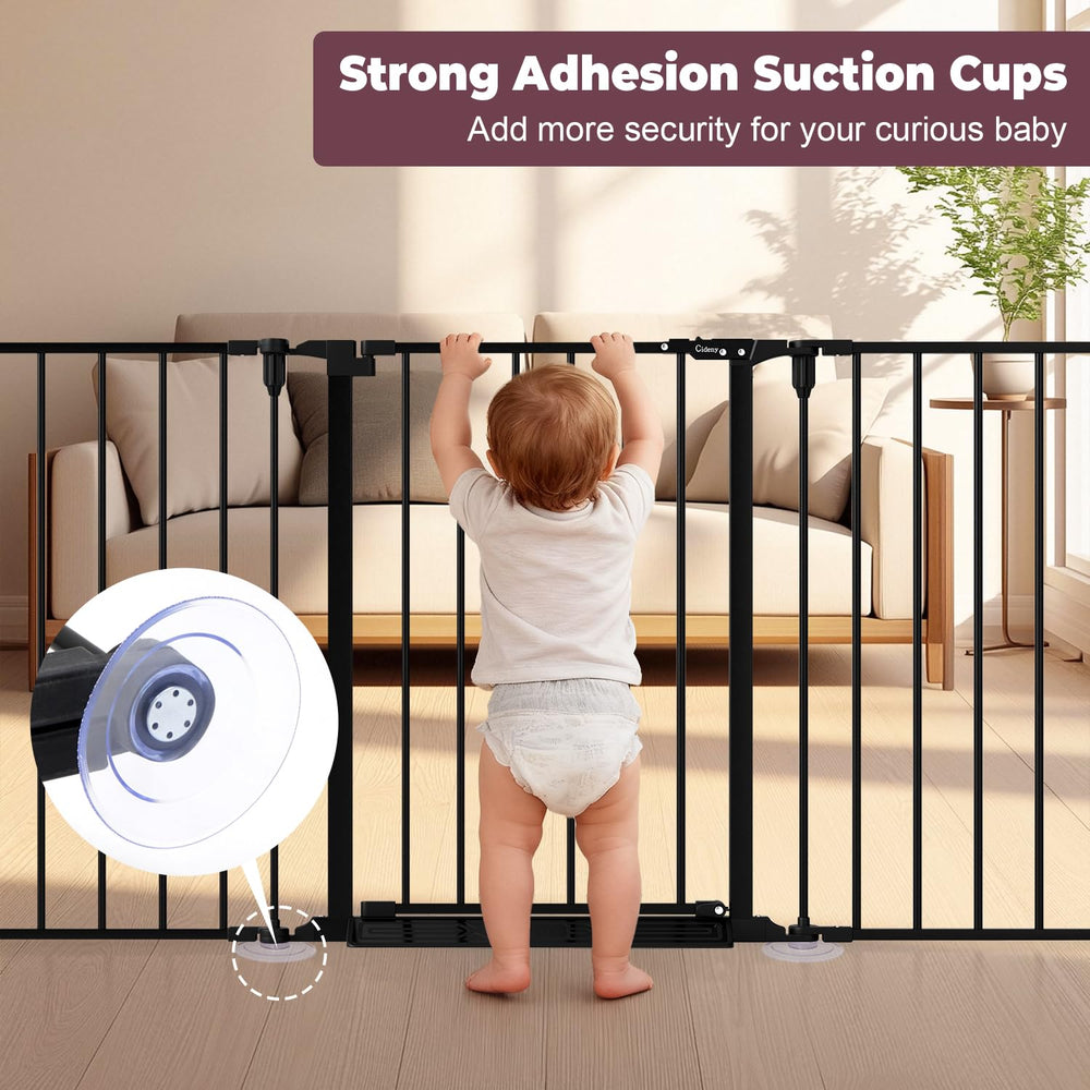 Cideny indoor gate in a doorway near stairs for pets