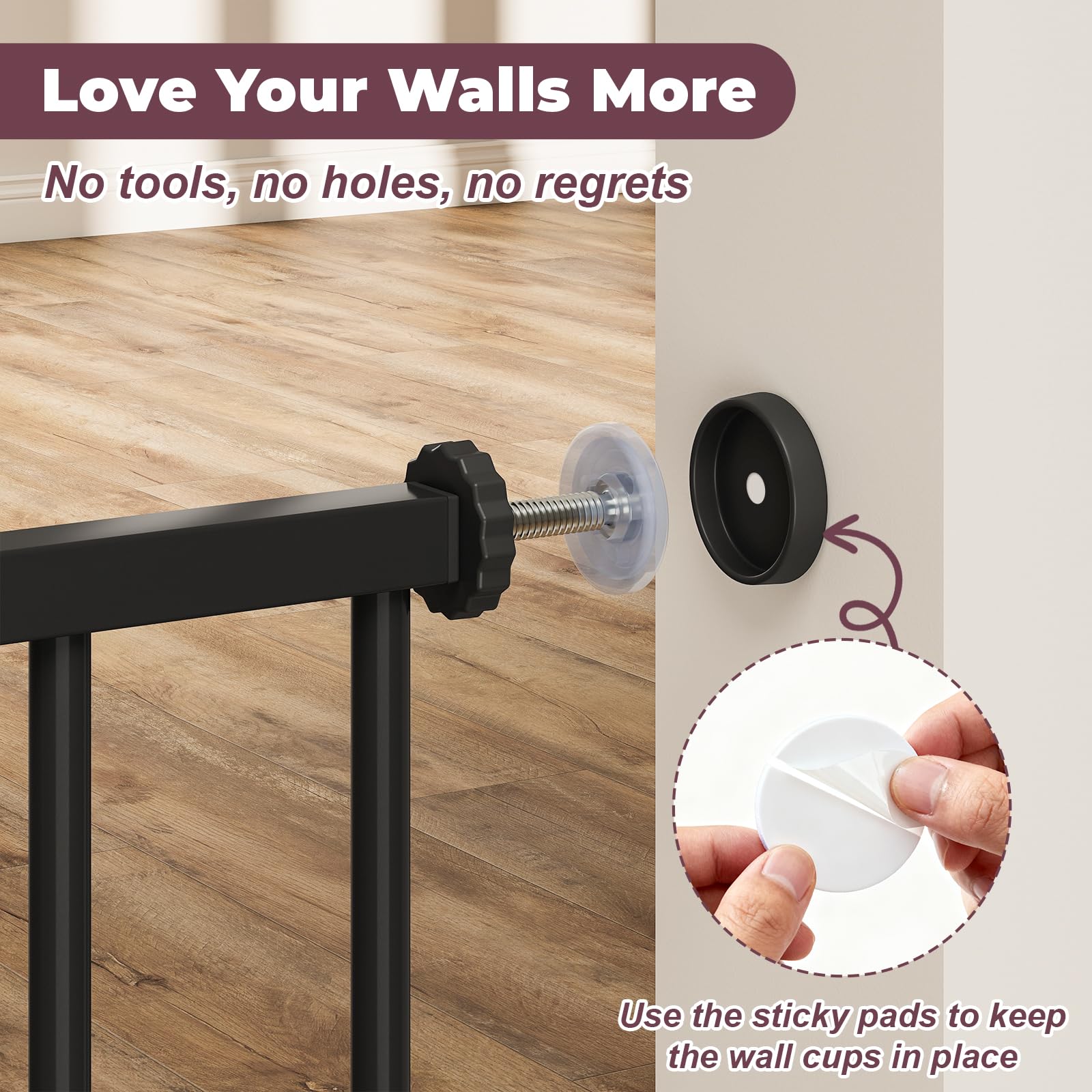 Cideny stroller-friendly gate with anti-stumble pedal enabling smooth throughways.