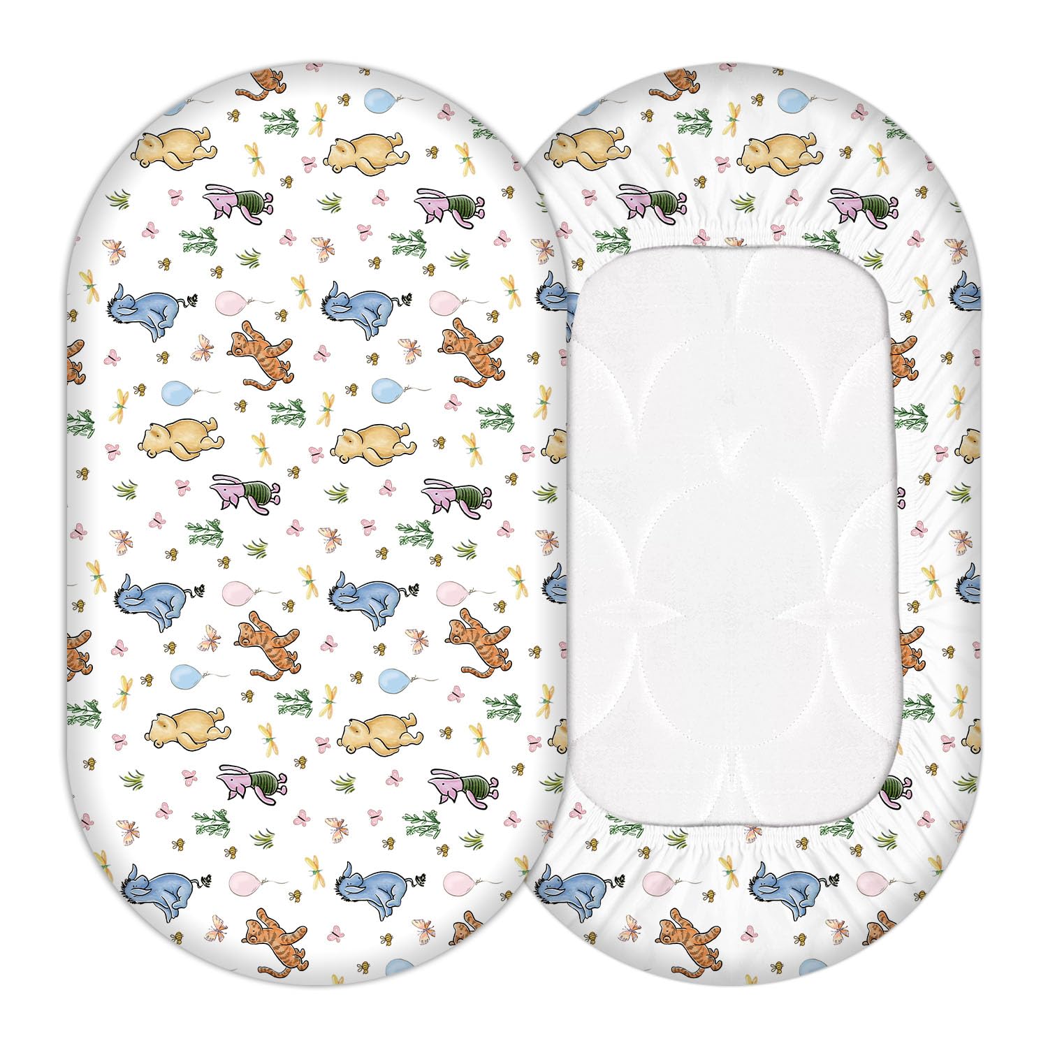 cidobi Winnie bassinet sheet close-up fabric shows soft, breathable material for baby's comfort