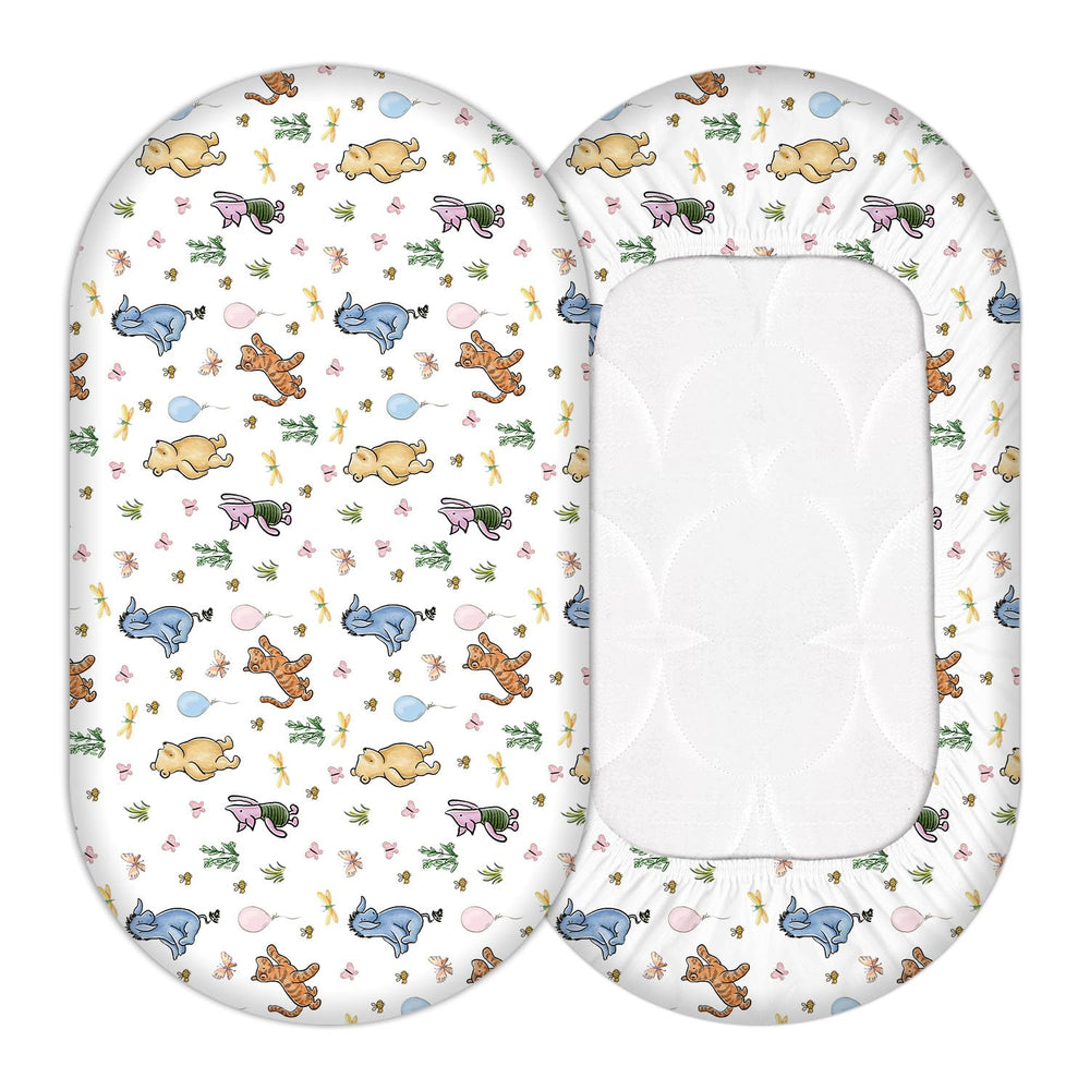 cidobi Winnie bassinet sheet close-up fabric shows soft, breathable material for baby's comfort
