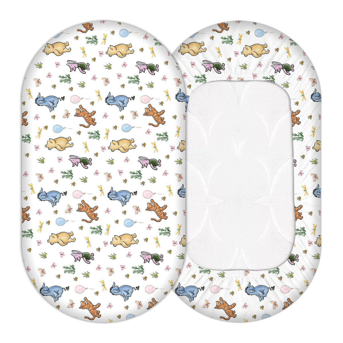 cidobi Winnie bassinet sheet close-up fabric shows soft, breathable material for baby's comfort