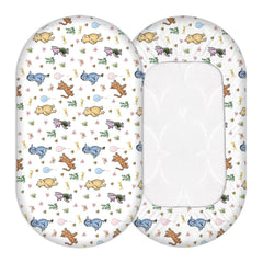 cidobi Winnie bassinet sheet close-up fabric shows soft, breathable material for baby's comfort