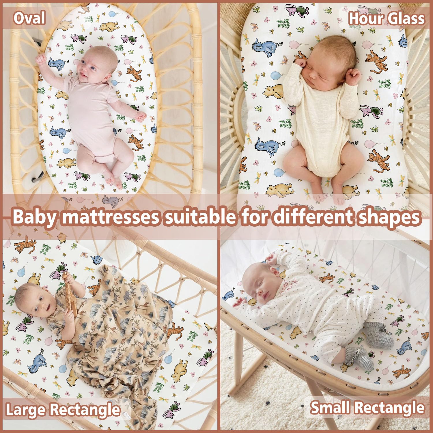 cidobi Winnie bassinet sheet on a crib keeps baby cool and comfortable