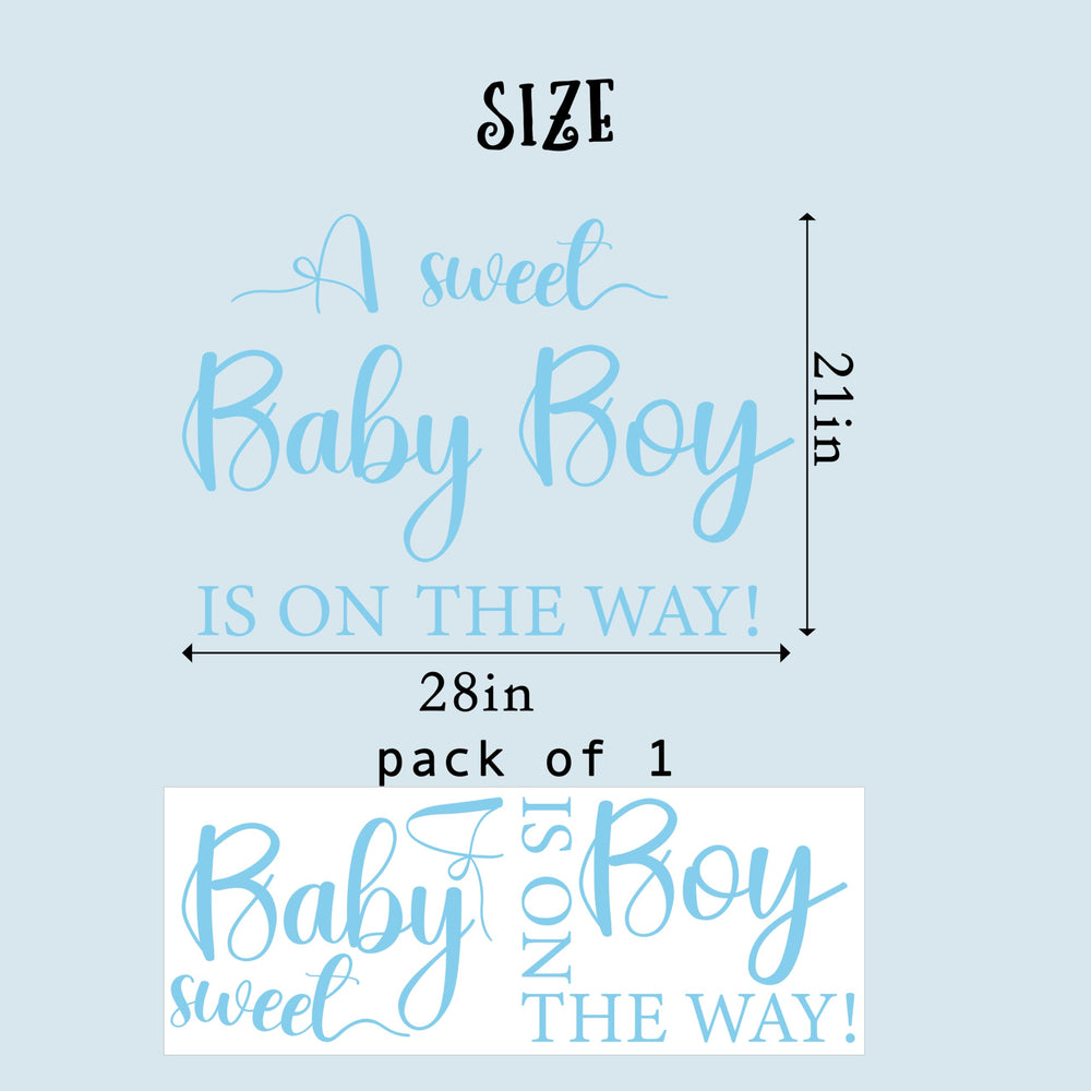 CIEQR Sweet Baby Boy Sign Decal on room decor creates a warm party vibe