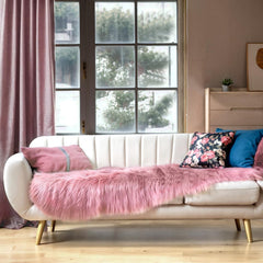 Ciicool pink fluffy rug suits living rooms for plush comfort and stylish decor.