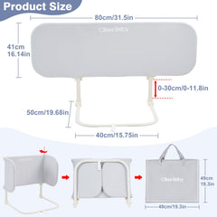 Ciilee Baby Bed Rail shows 35 height levels for snug fit