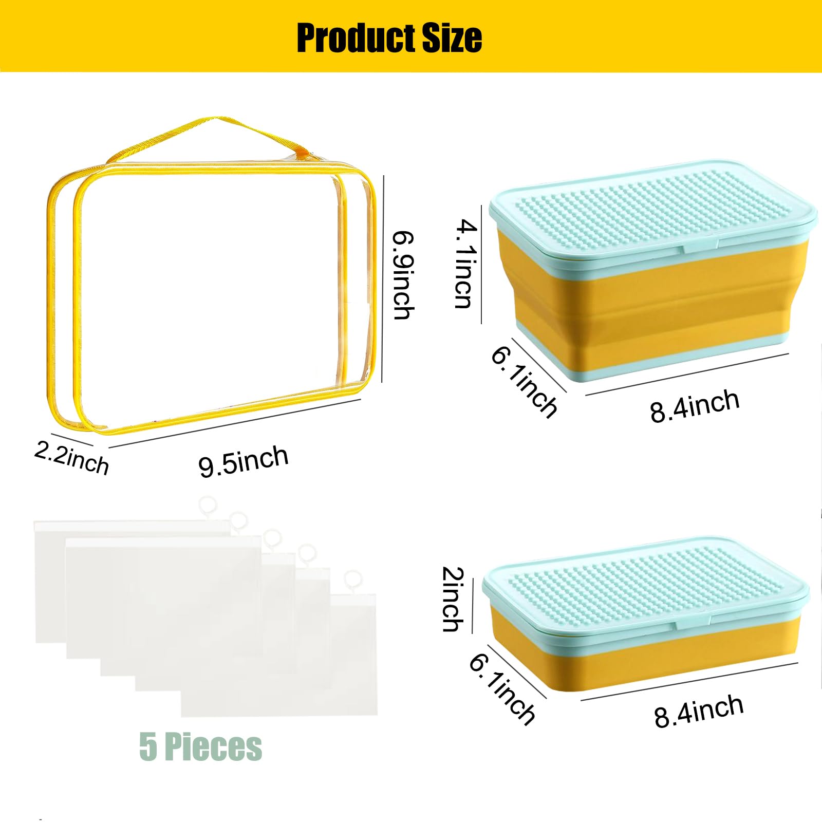 CIKE storage box measures 8.4 inches long, 6.1 inches wide, and 4.1 inches high