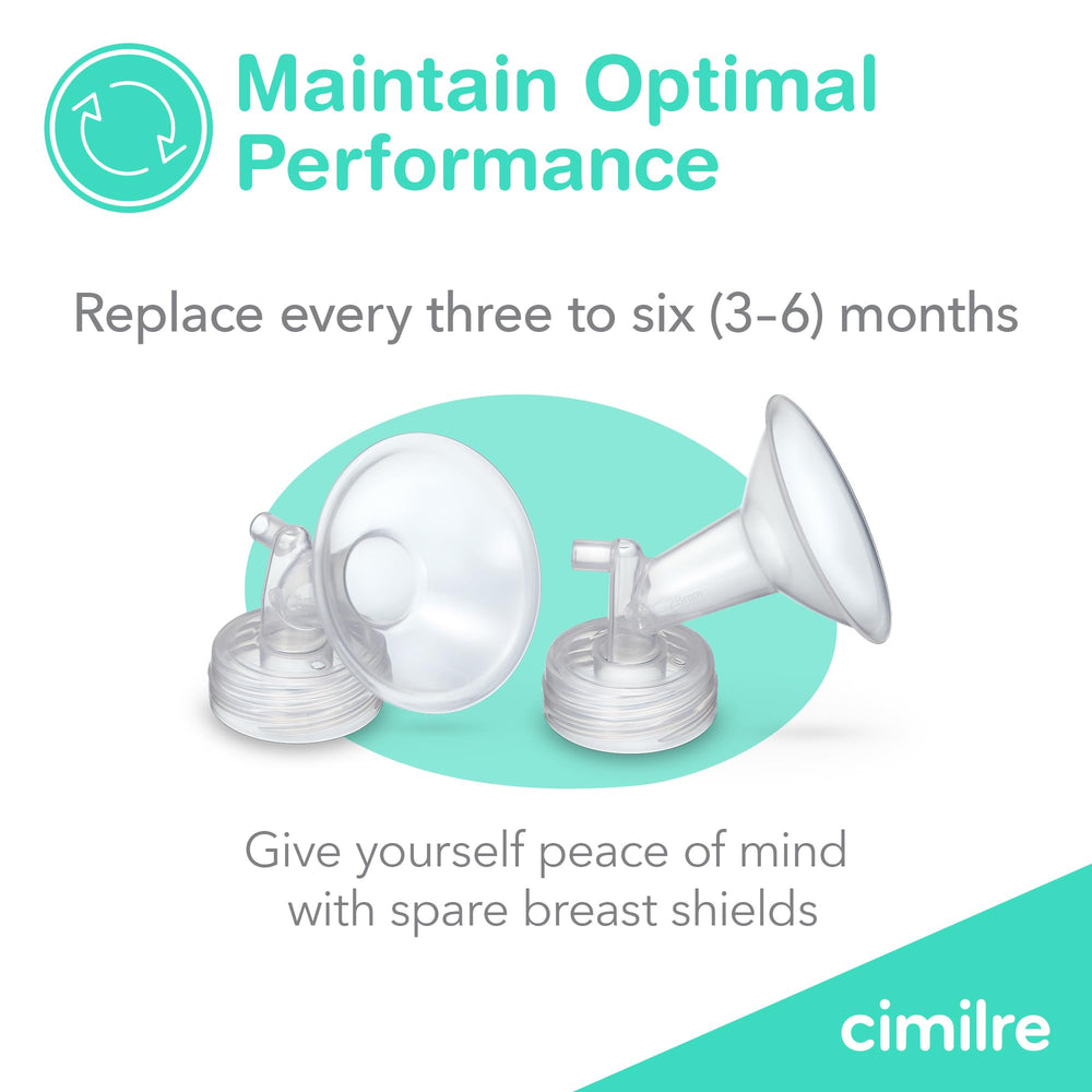 Cimilre 24mm breast shields dishwasher-safe icon for easy cleaning.