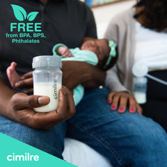 Cimilre on-the-go pumping image shows a compact shield ready for busy days.