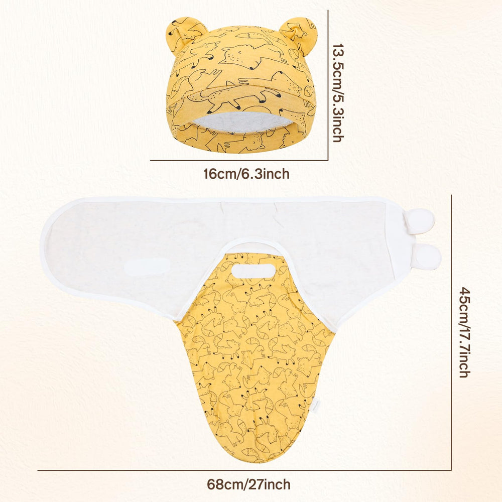 Cinaci bear-ear baby hat fits 0–3 months with cozy style.