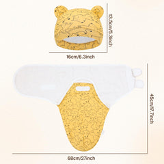 Cinaci bear-ear baby hat fits 0–3 months with cozy style.