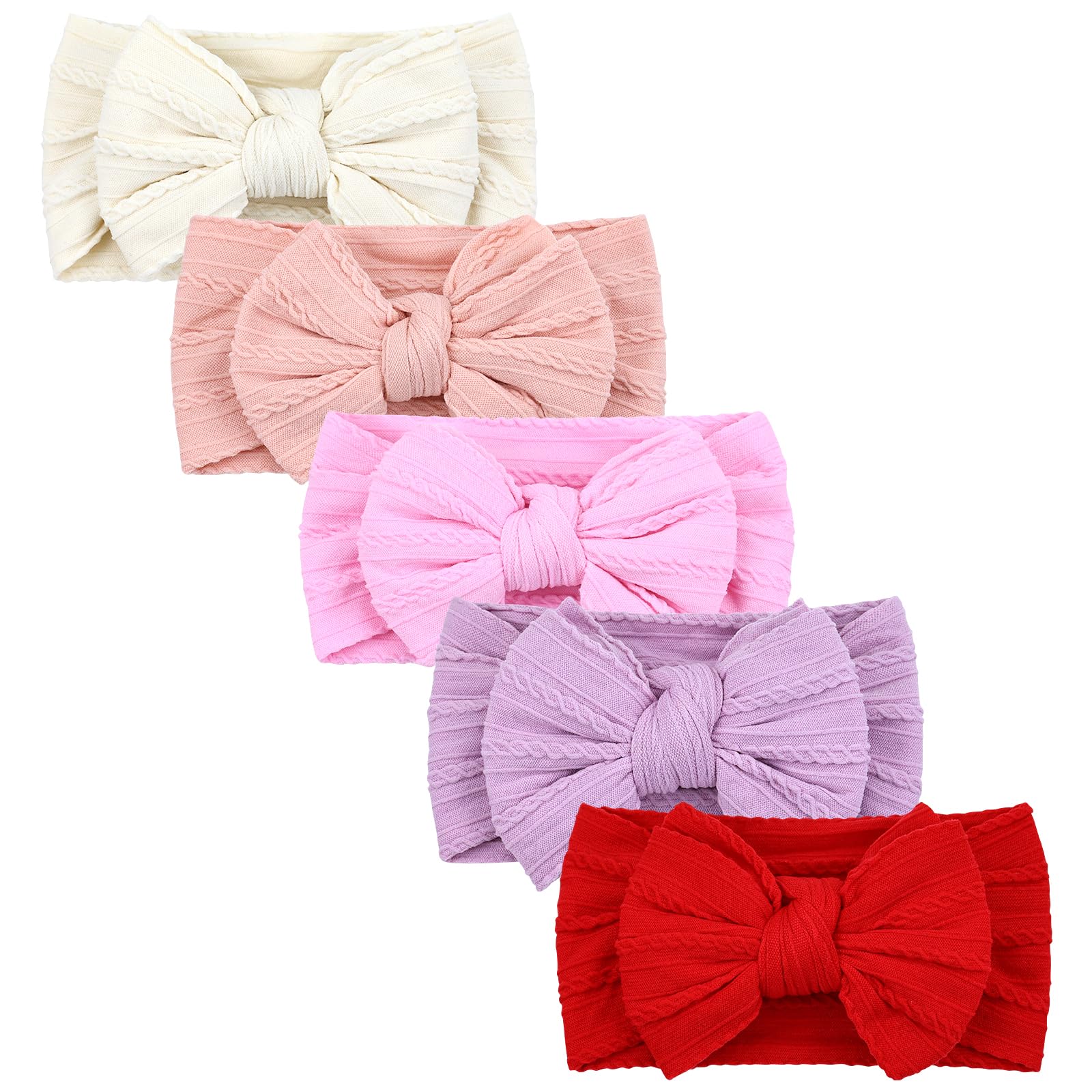 Cinaci ivory headbands with a soft, oversized bow for newborns and toddlers