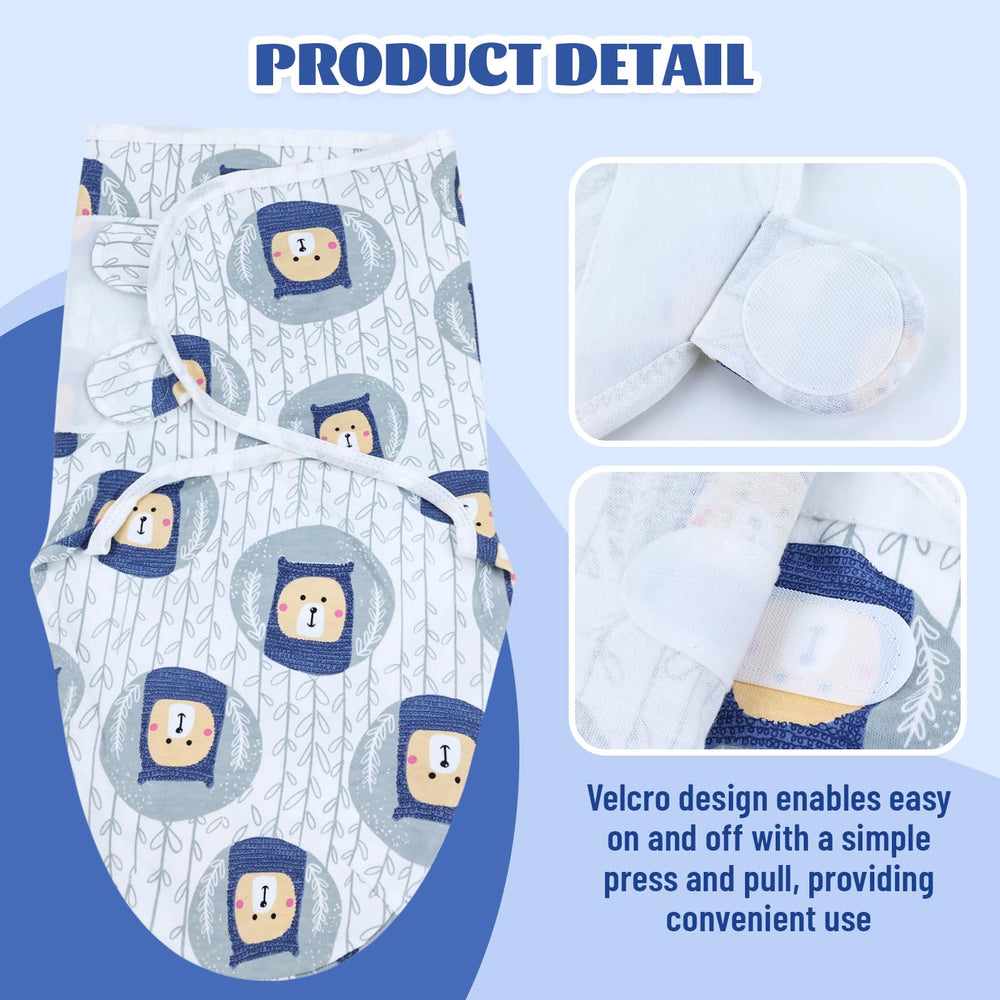 Cinaci swaddle with Velcro closure close-up showing quick secure wrapping