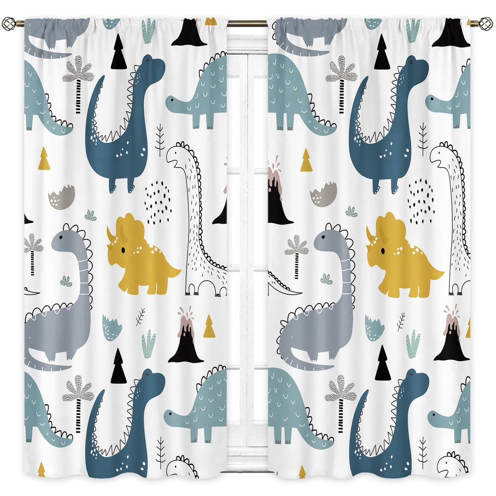 Cinbloo Dinosaur Curtains soft navy fabric sparks imaginative play