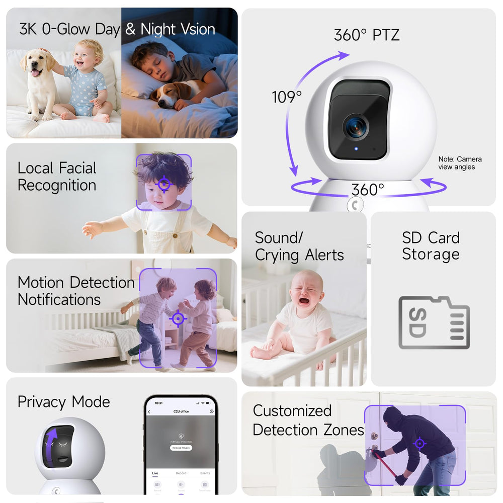 CINMOORE pet monitoring for dogs and cats with clear audio and visuals.