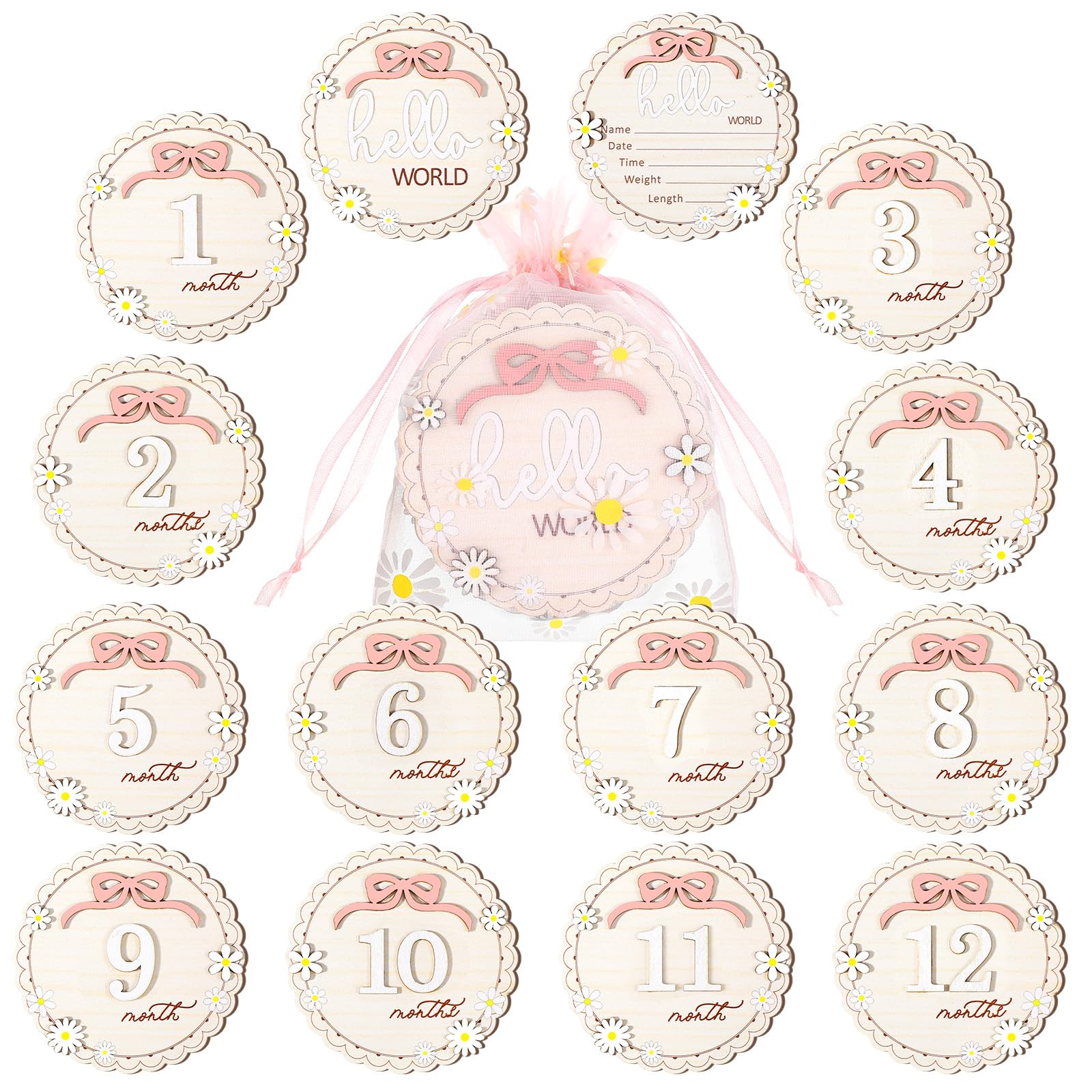 Cinnvoice Hello World milestone card keepsake photo prop