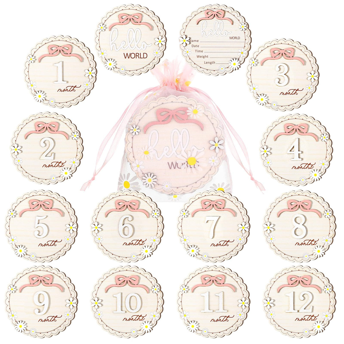 Cinnvoice Hello World milestone card keepsake photo prop