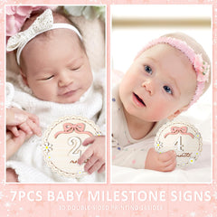 Cinnvoice Wooden milestone disc with 3D carving adds elegant keepsake detail