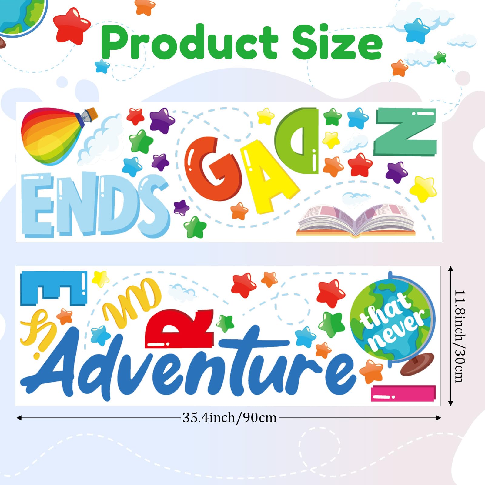 Cinrobiye books and stars icons add playful energy to classrooms and nurseries.