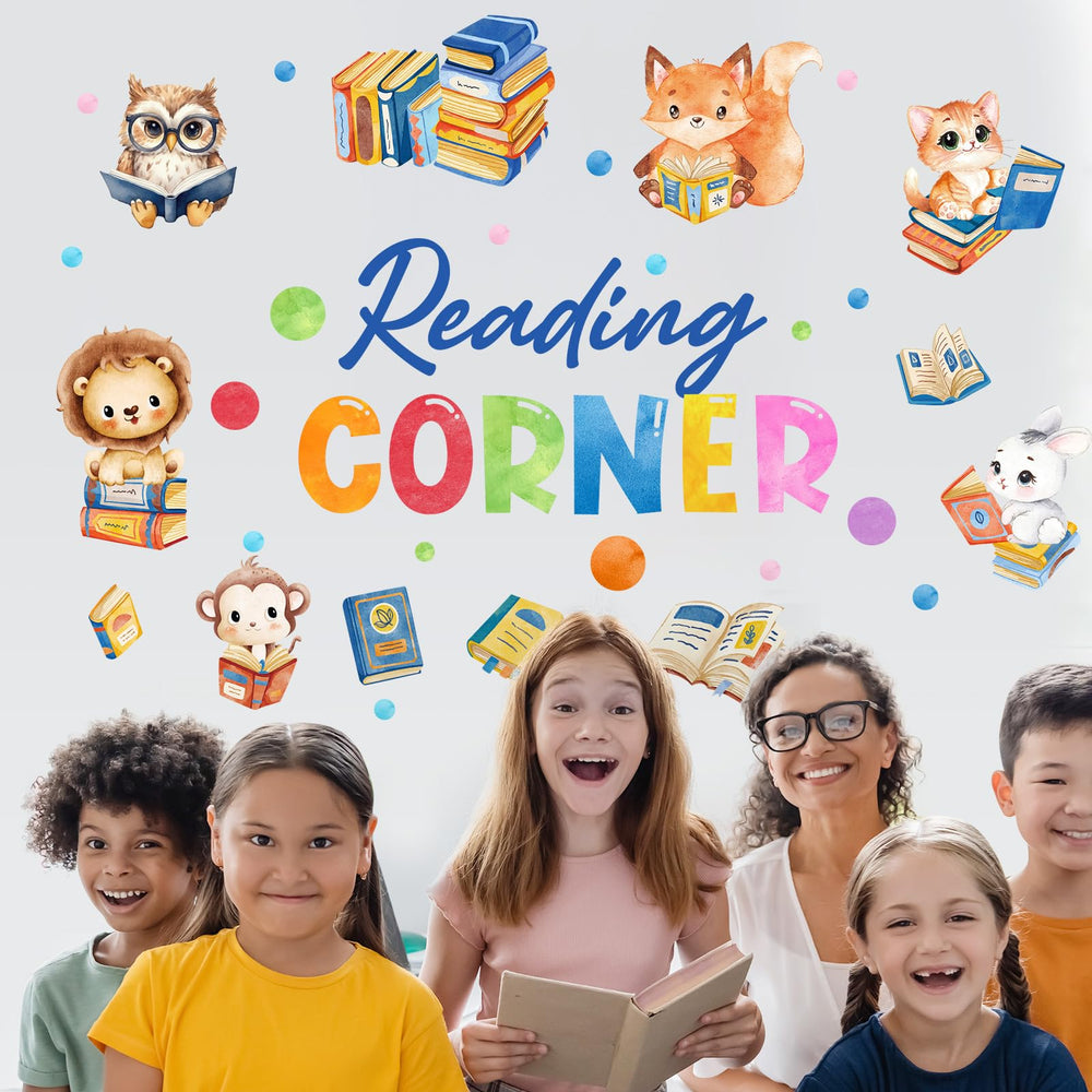 Cinrobiye reading-corner-letters decal highlights the theme and invites curious readers.
