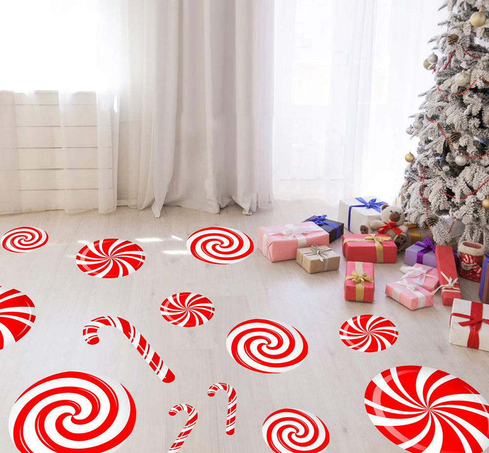CIOEY holiday floor decals clearly mark dance spaces and activity zones.