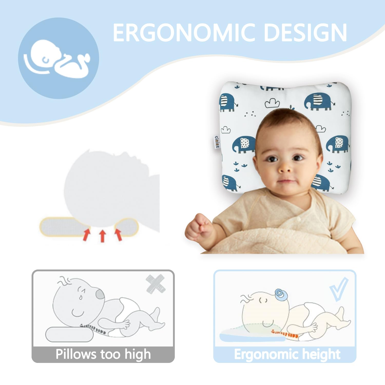 Cirire pillow is easy to clean, machine and hand washable.