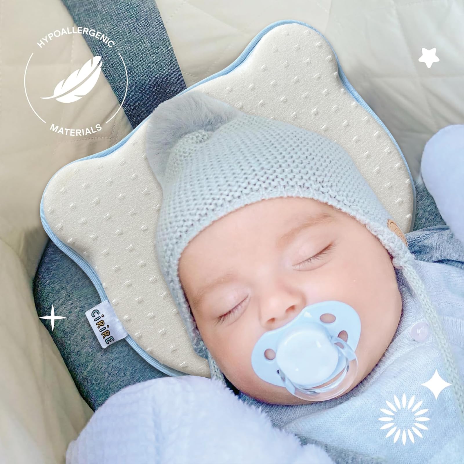 CIRIRE memory foam pillow supports head and neck for cozy rests