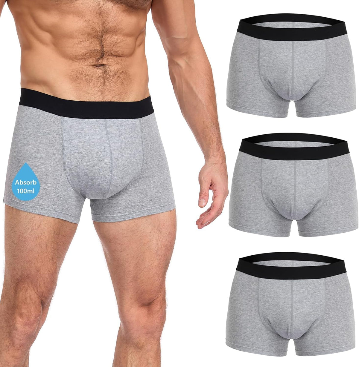 CITURLAN incontinence underwear grey L close-up of breathable fabric for comfort.