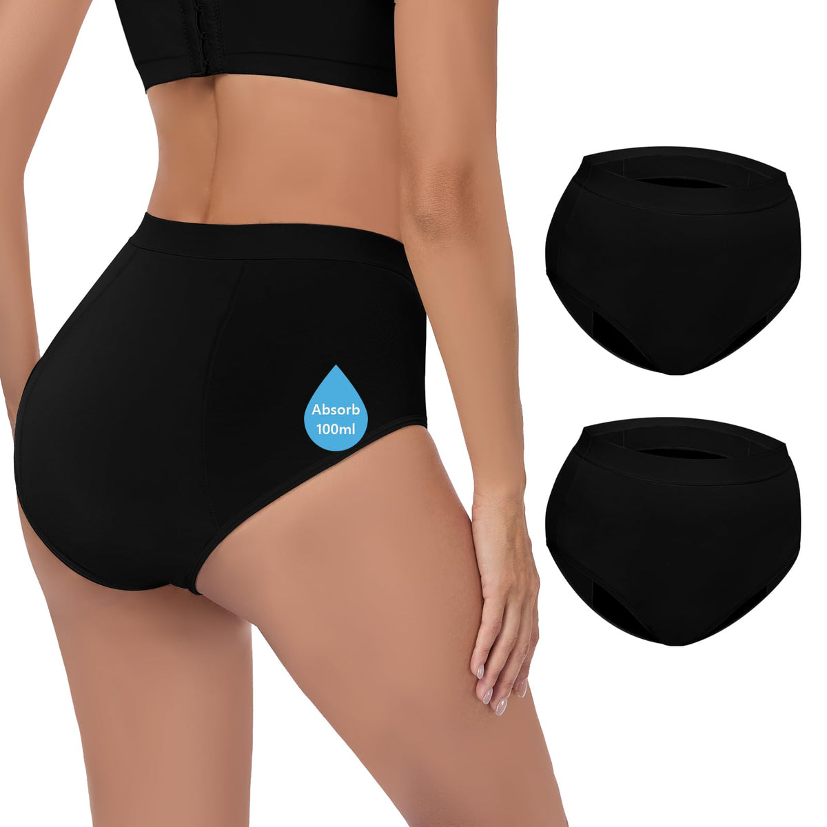 CITURLAN Incontinence Underwear in black size L, packaged for easy purchase and storage.