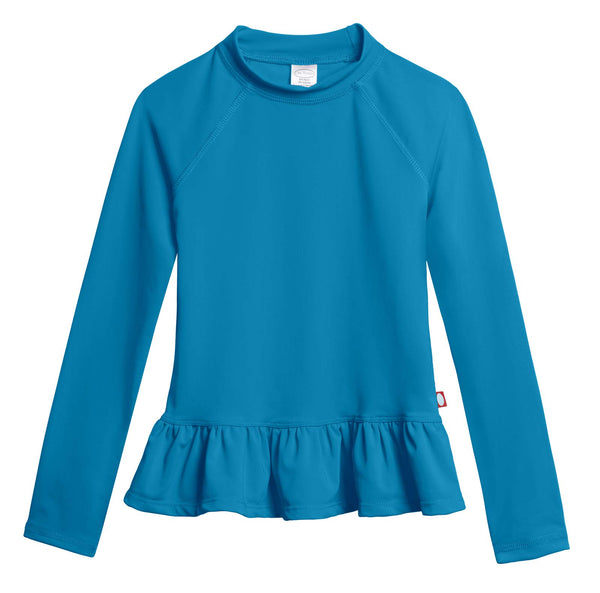 City Threads rashguard front view in teal offers comfortable sun protection