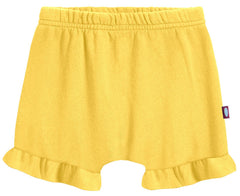 City Threads diaper cover in yellow with ruffles, soft cotton for sensitive skin.