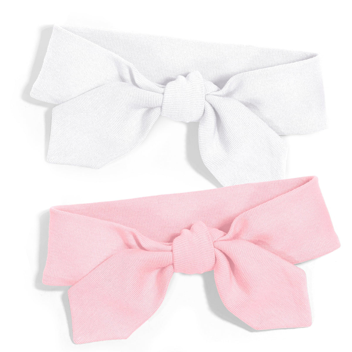 City Threads knotted headband pink-white for gentle daily wear on sensitive skin.