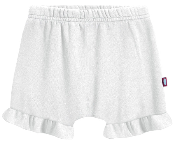 City Threads Made-in-USA baby bloomers in white with soft cotton and gentle fit.