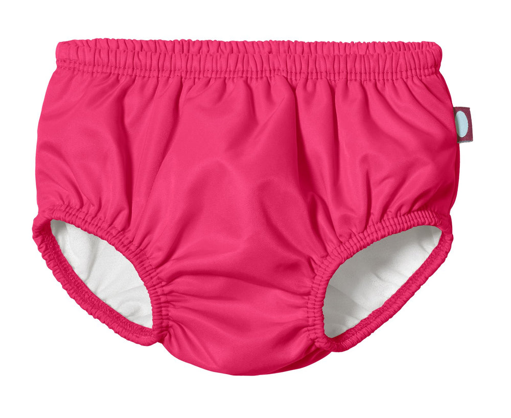 City Threads reusable swim diaper cover in hot pink for pool days with a secure fit.