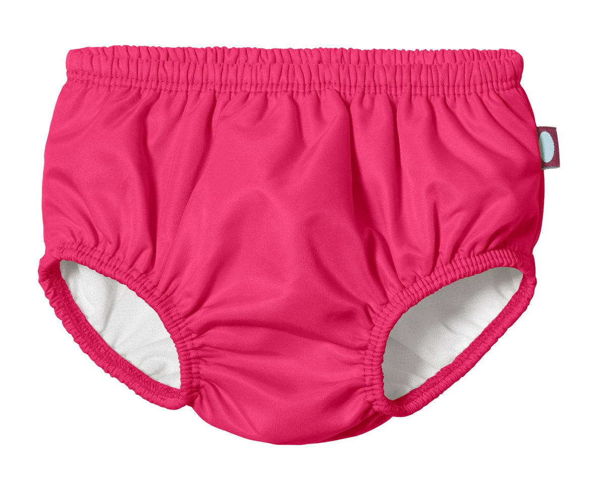 City Threads reusable swim diaper cover in hot pink for pool days with a secure fit.