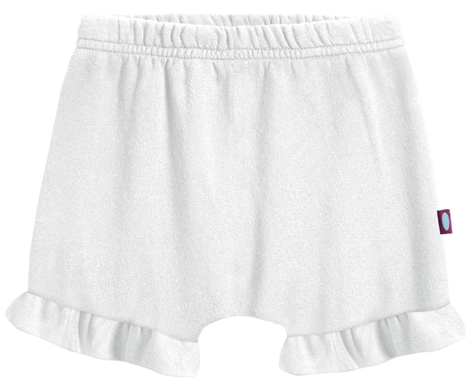 City Threads ruffled diaper cover in white for gentle wear under dresses