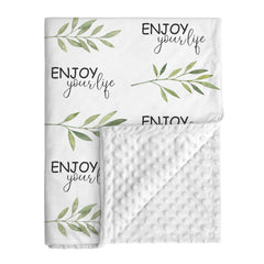 Civarua Kids greenery blanket with dotted plush backing for cozy warmth