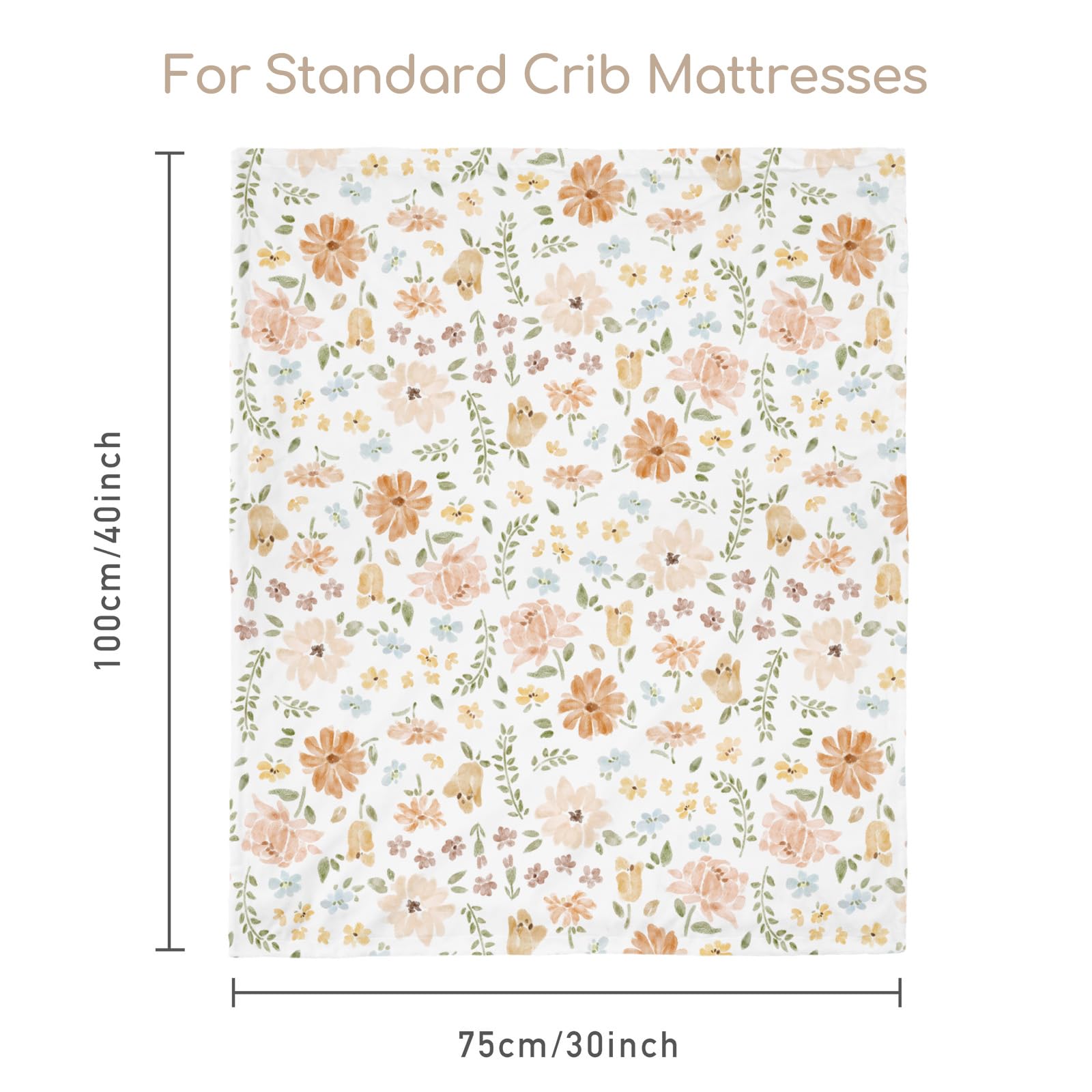 Civarua Kids orange floral blanket brightens nursery decor and playtime