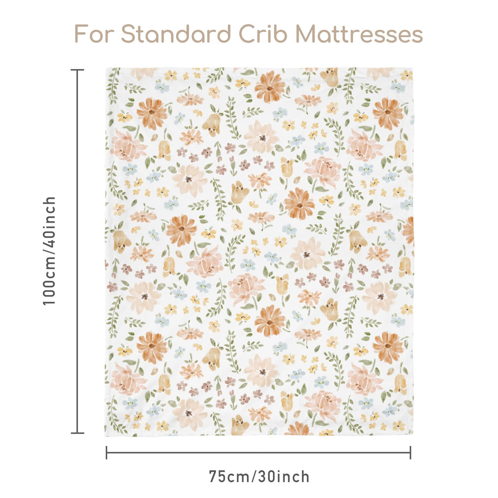 Civarua Kids orange floral blanket brightens nursery decor and playtime