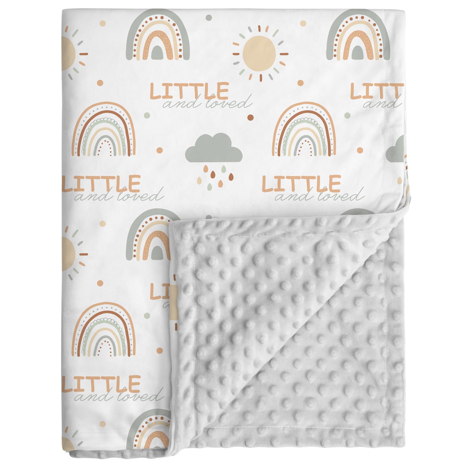 Civarua Kids rainbow design baby blanket provides gentle warmth for newborns.