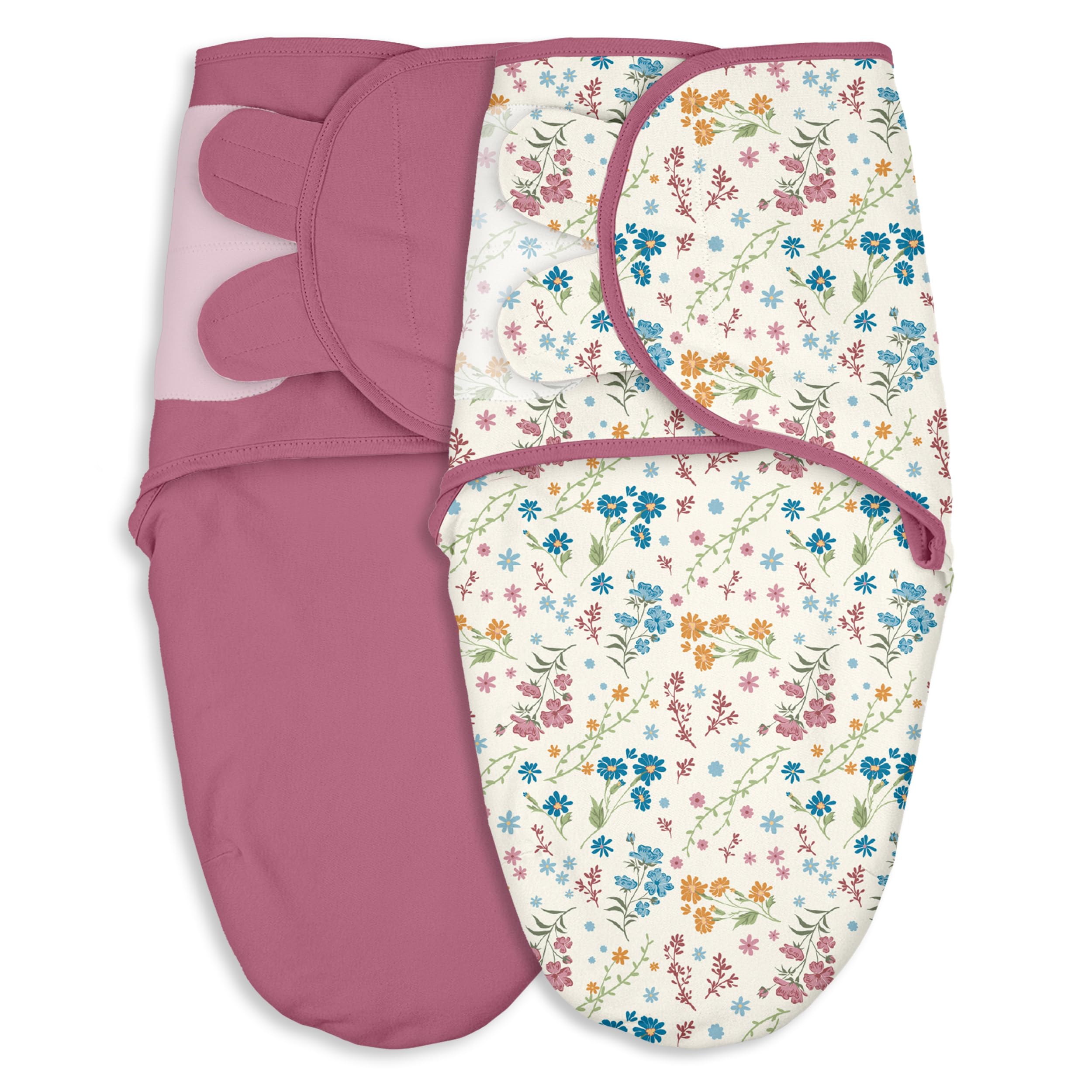 Civarua Kids baby swaddle front view in country floral print for cozy sleep