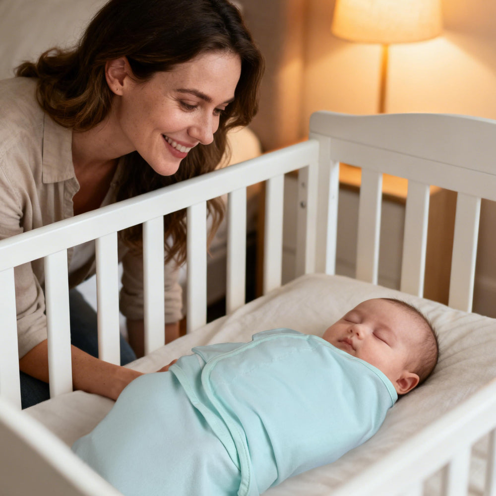 CIVARUA KIDS swaddle in use shows newborn wrapped for quiet naps.