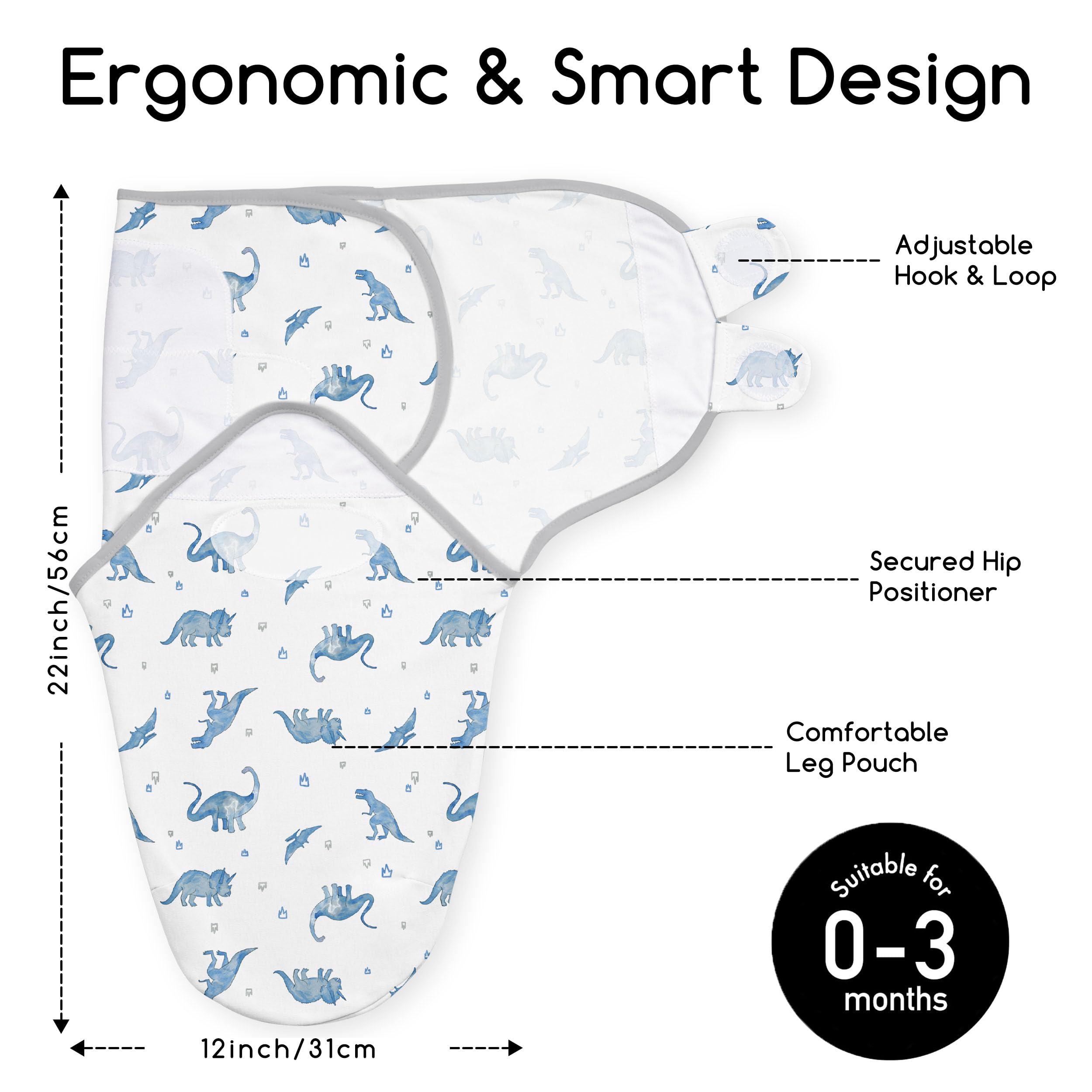 CIVARUA KIDS swaddle velcro tabs close-up for easy, snug swaddling