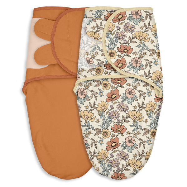 Civarua Kids baby swaddles in retro floral print promote snug, calm sleep.