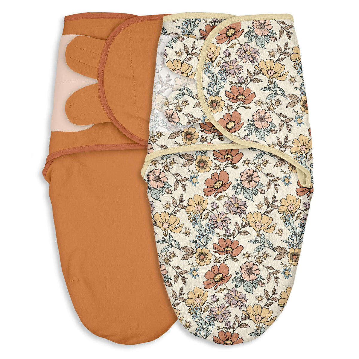 Civarua Kids baby swaddles in retro floral print promote snug, calm sleep.