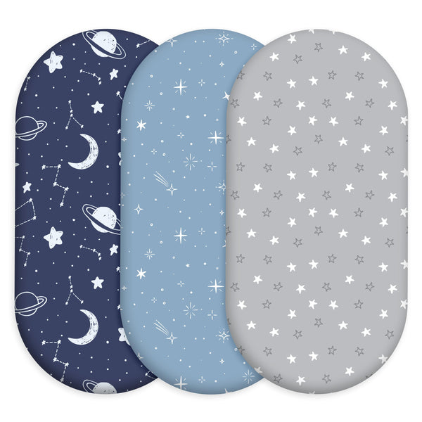 CIVARUA KIDS bassinet sheets 3-pack folded in package, soft and ready to use.