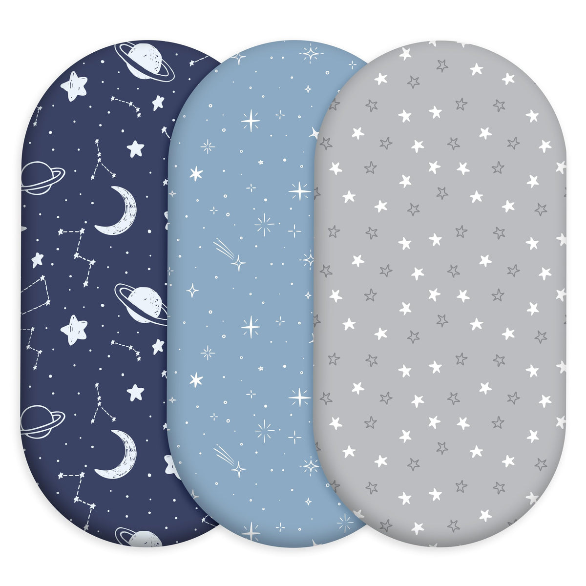 CIVARUA KIDS bassinet sheets 3-pack folded in package, soft and ready to use.